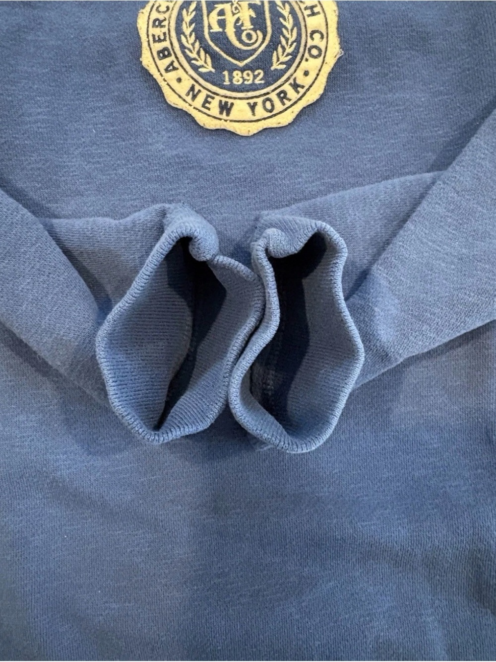 Abercrombie & Fitch Crewneck Royal Blue Sweatshirt Spellout A&F Size Small - Picture 5 of 8